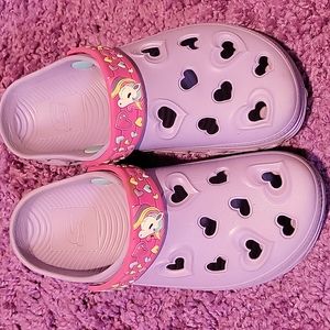 Purple light up crocks